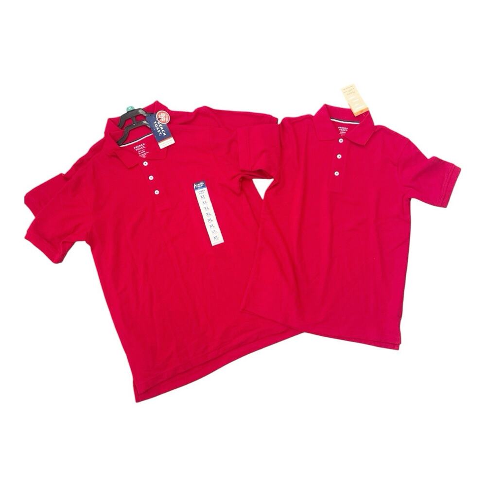 French Toast Lot of 3 Boys Short Sleeve Polo School Uniform RED Large / XL New
